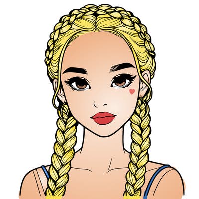 realistic girl with braids