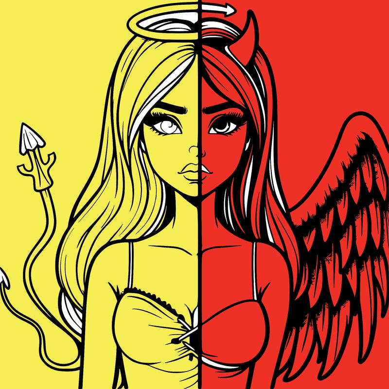 devil vs angel realistic girl