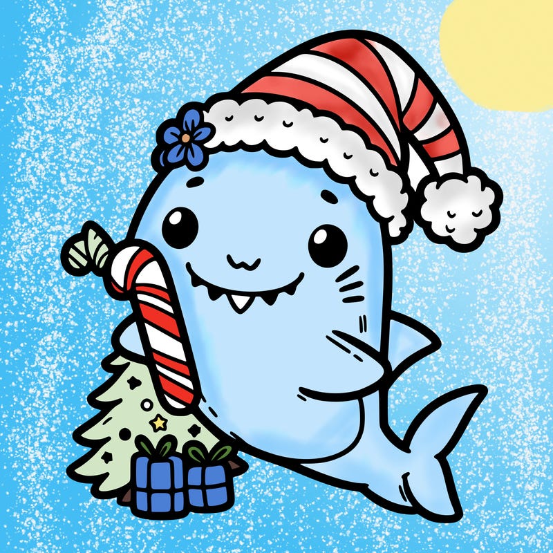 shark christmas cute