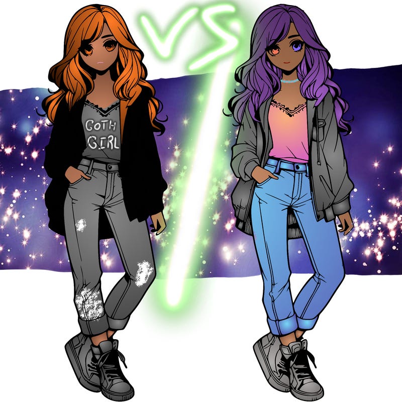 a realistic girl that has long hair, she is wearing high top sneakers, jeans, and a shirt with a jacket over it