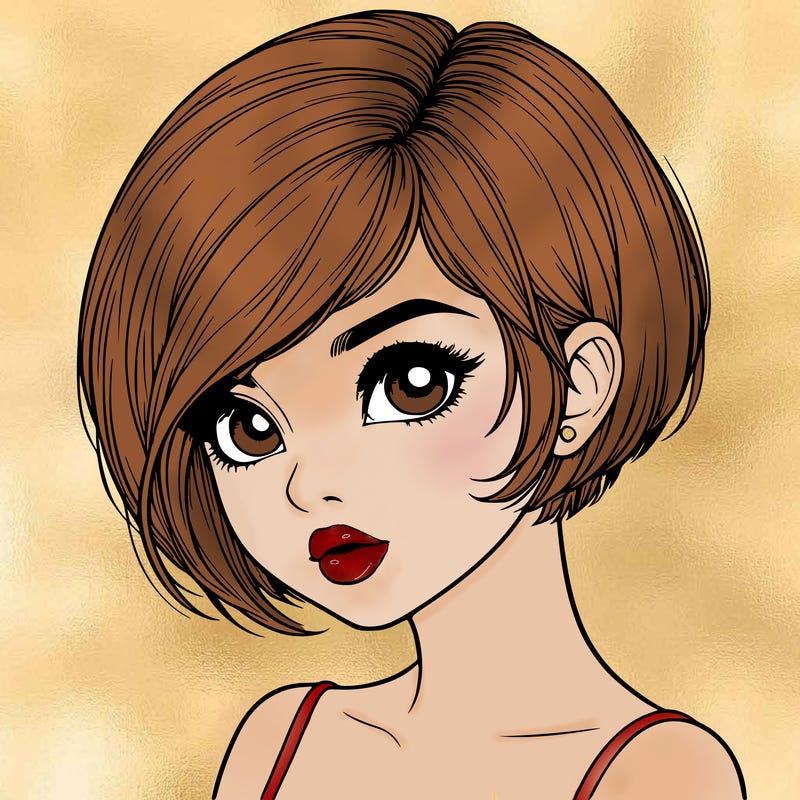 realistic girl with really short hair