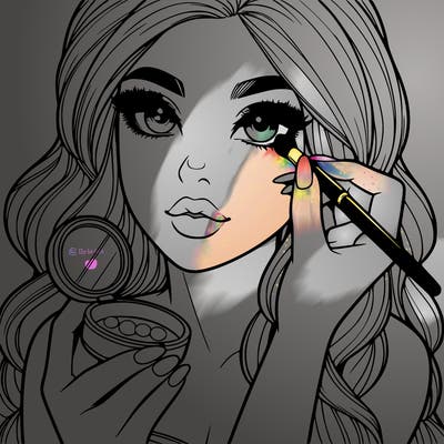 realistic girl doing makeup