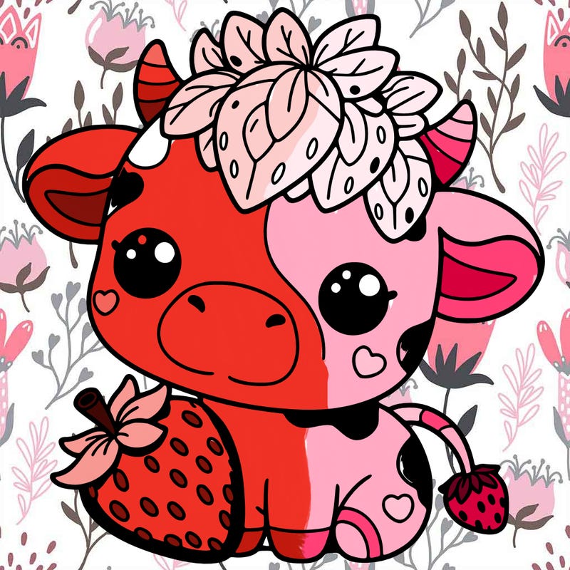 cute strawberry cow