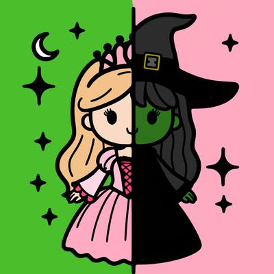 split princess and witch