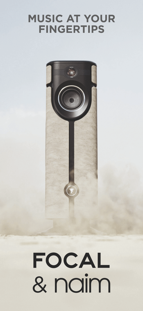 Focal & Naim - High-end Focal speaker featured on the Focal and Naim app welcome screen