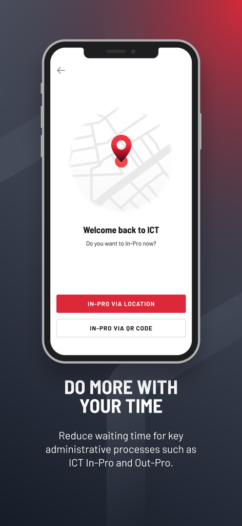 Interface de l'application OneNS montrant les options d'enregistrement pour le service militaire via la géolocalisation ou le code QR