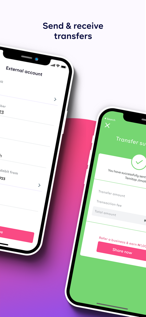 Prospaアプリのインターフェース。ビジネス送金の送受信画面が表示されている。