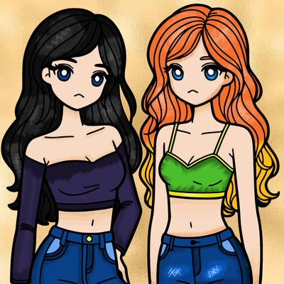 two girls in a crop top