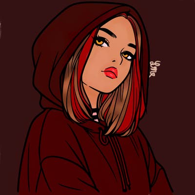 a realistic girl in a hoodie
