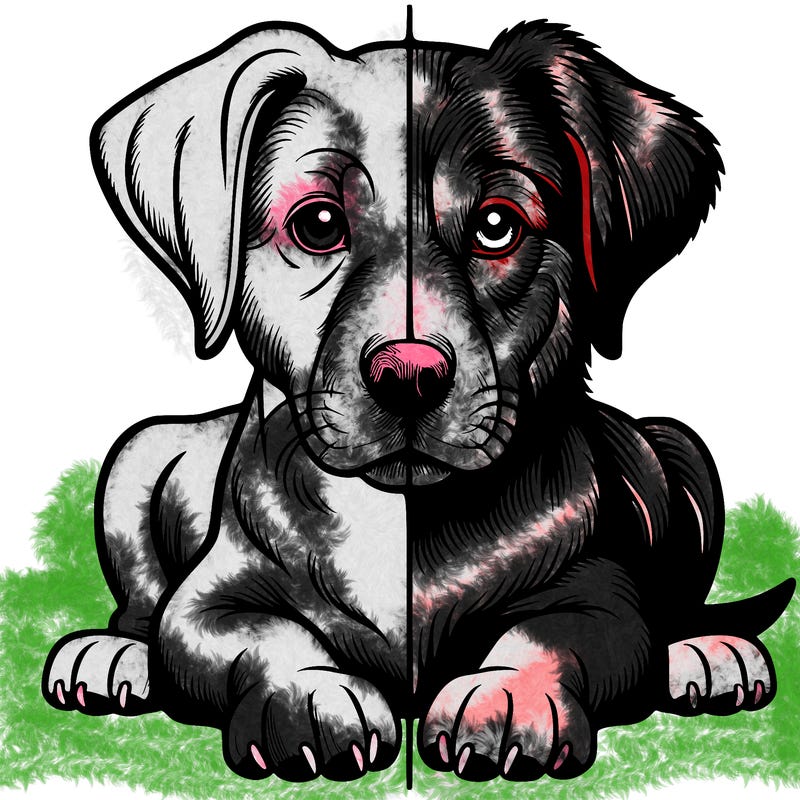 realistic dog split picture