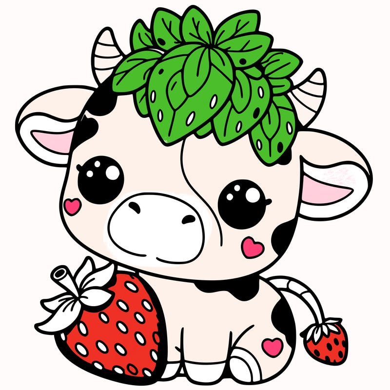 cute strawberry cow