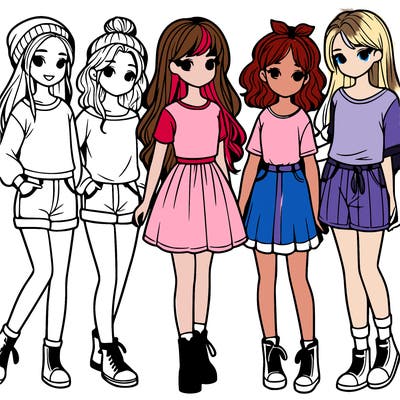 a group of five girls