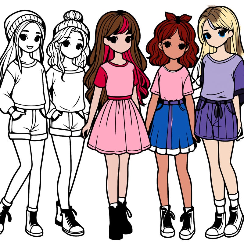 a group of five girls