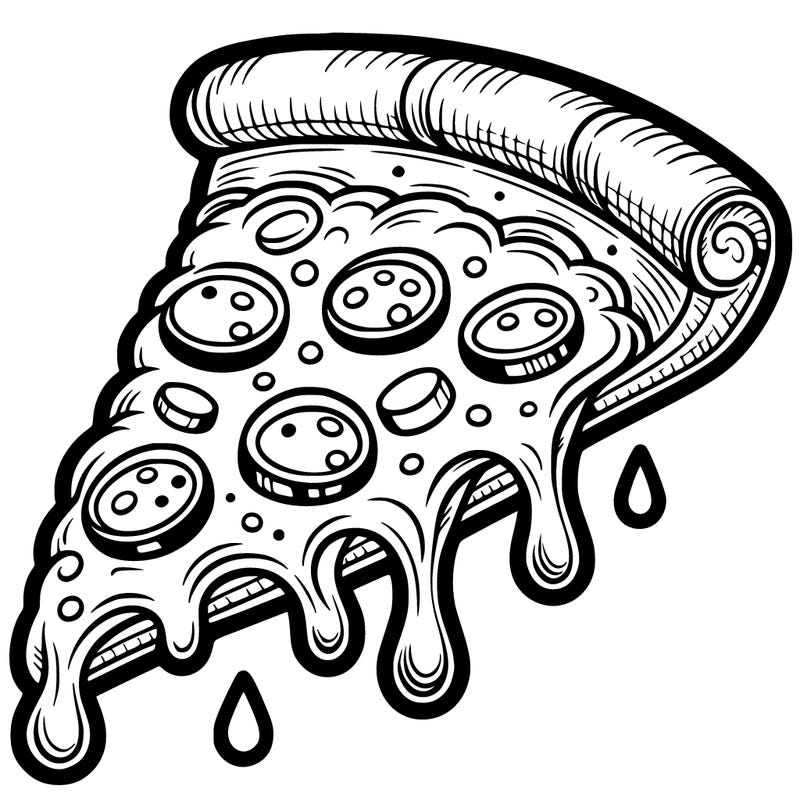 cheese melting from pizza slice