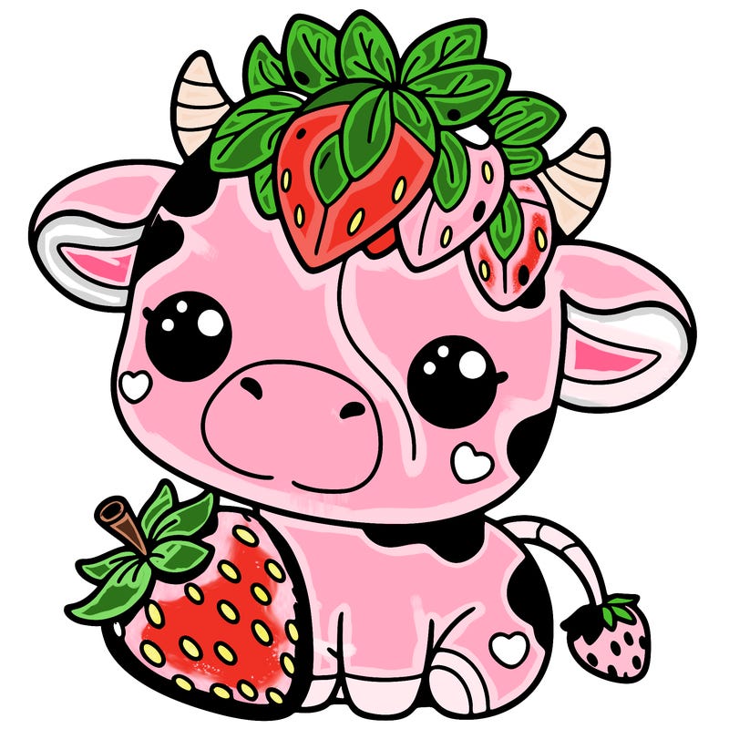cute strawberry cow