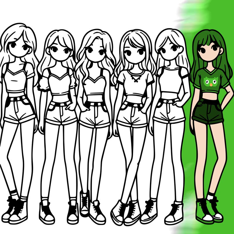 a group of girls wearing crop tops and shorts