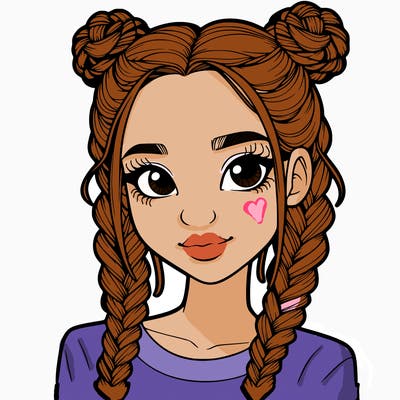 realistic girl with braids