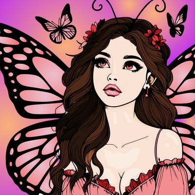 butterfly fairy realistic girl