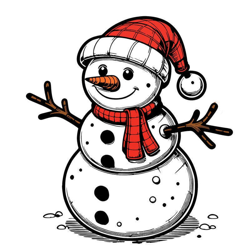realistic christmas snowman