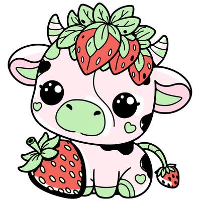 cute strawberry cow