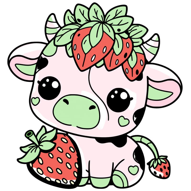 cute strawberry cow