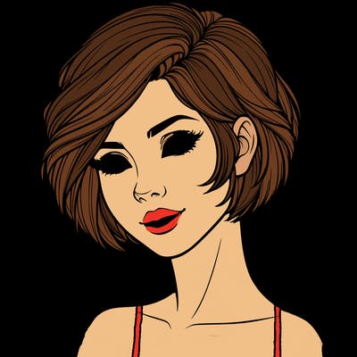 realistic woman with short styled hair