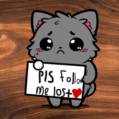 a really cute sad sad cat holding a blank sign