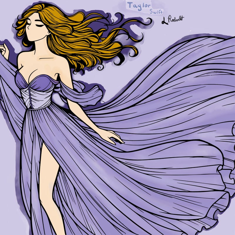 realistic woman in dress flowing the the wind