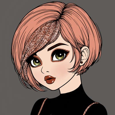 realistic girl with really short hair