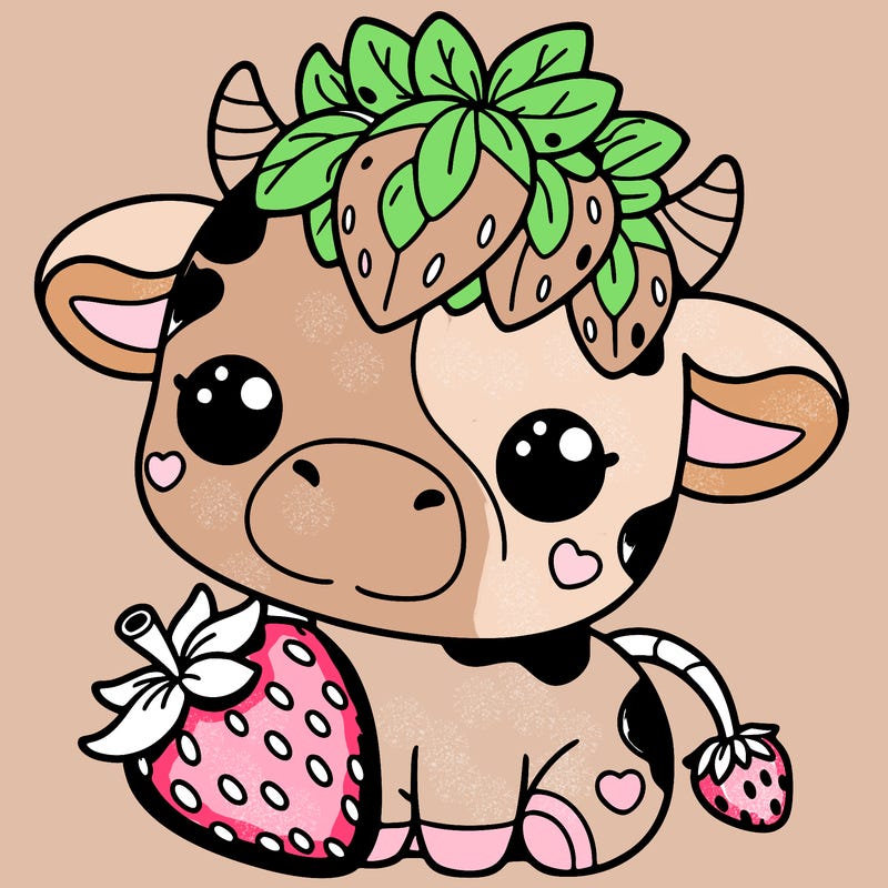 cute strawberry cow