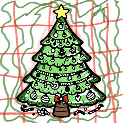 christmas tree with lots of details