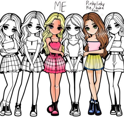 a group of girls realistic