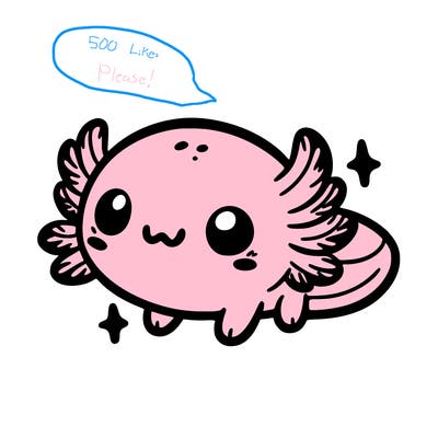 cute easy baby axolotl
