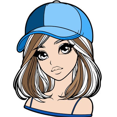 semi realism beautiful girl wearing cap