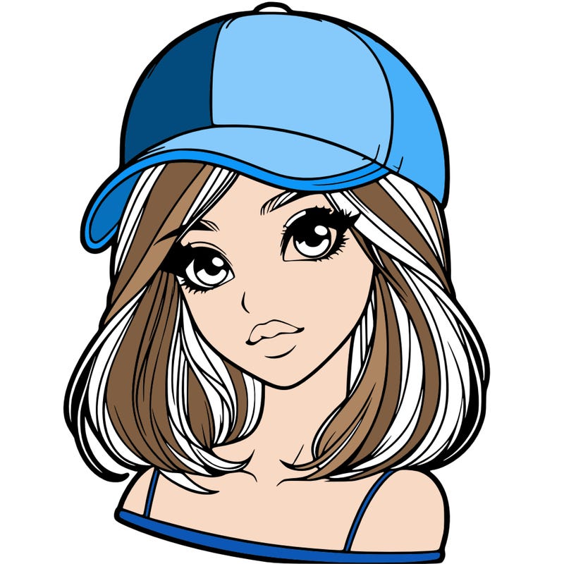 semi realism beautiful girl wearing cap