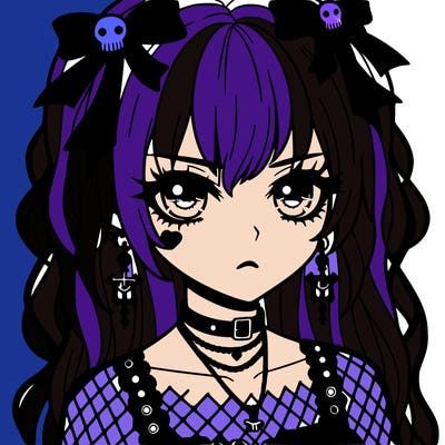 goth anime girl