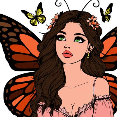 butterfly fairy realistic girl