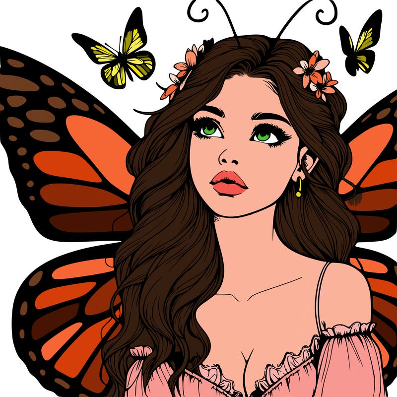 butterfly fairy realistic girl