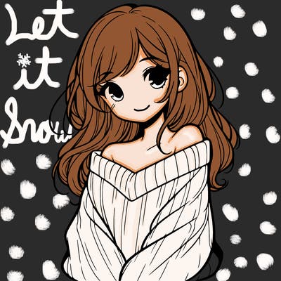 shy pretty girl wearing a sweater that is falling off one shoulder portrait