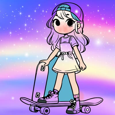 girl with skateboard