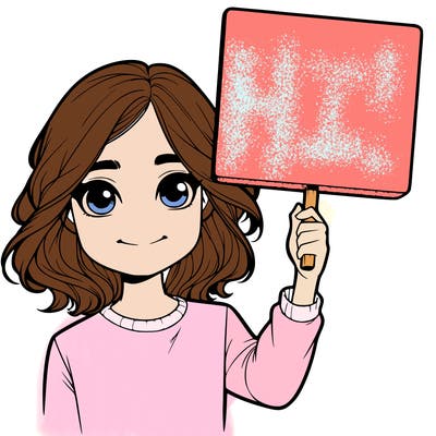 realistic girl holding up a sign