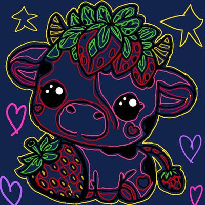 cute strawberry cow