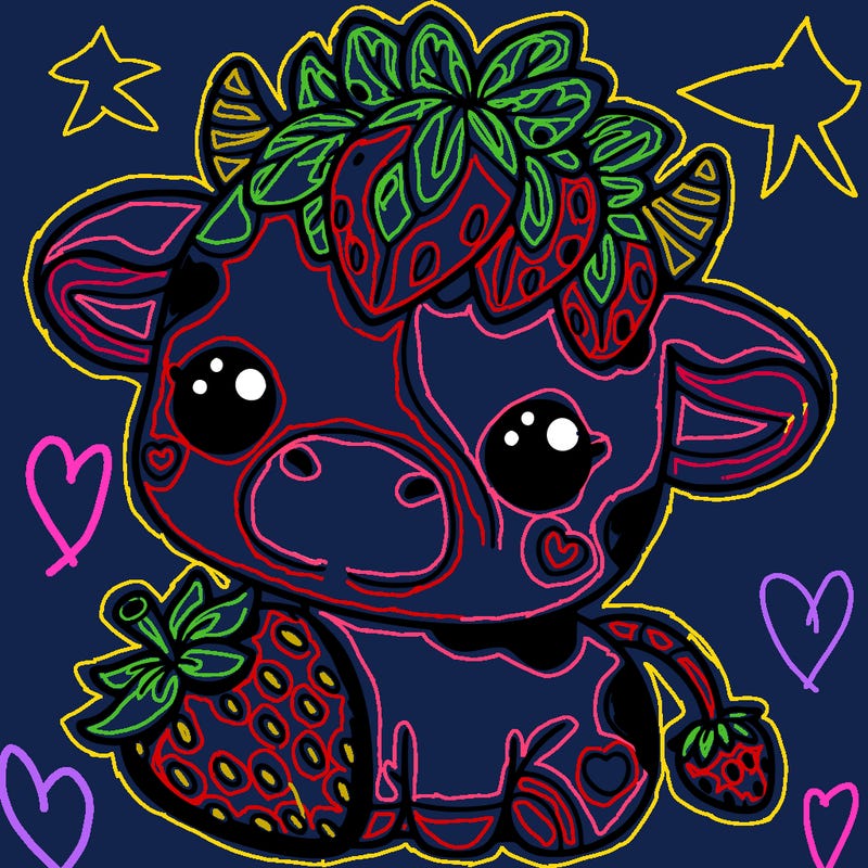 cute strawberry cow