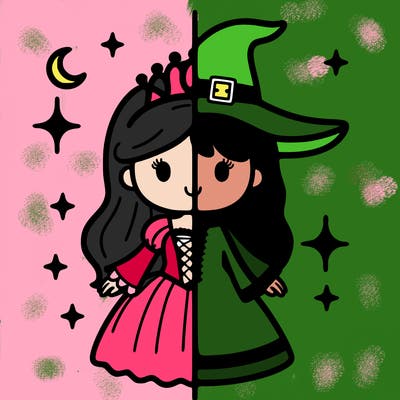 split princess and witch