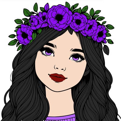 realistic girl with flower crown
