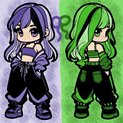 girl in crop top and baggy pants