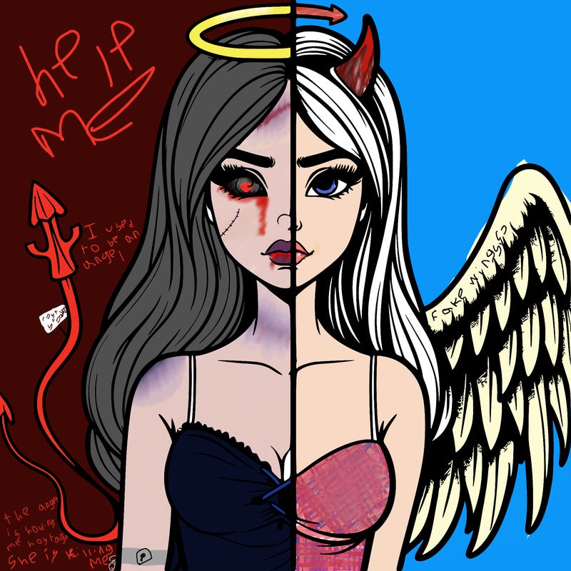 devil vs angel realistic girl
