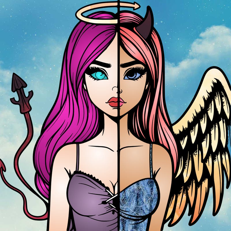 devil vs angel realistic girl