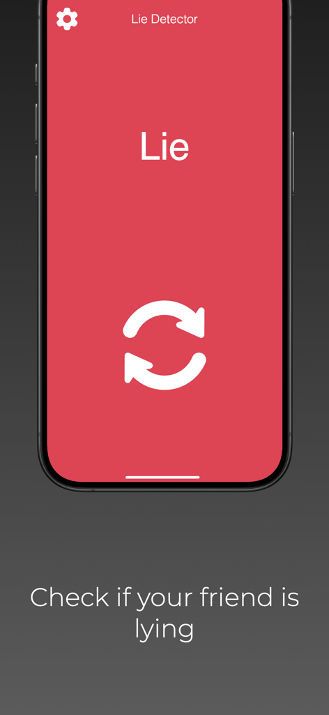 Application Lie Detector Test montrant un résultat de mensonge pour faire des farces