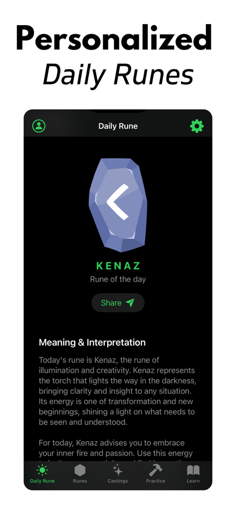 Norse Runes & Mythology - Daily Norse rune reading for Kenaz with interpretation and meaning